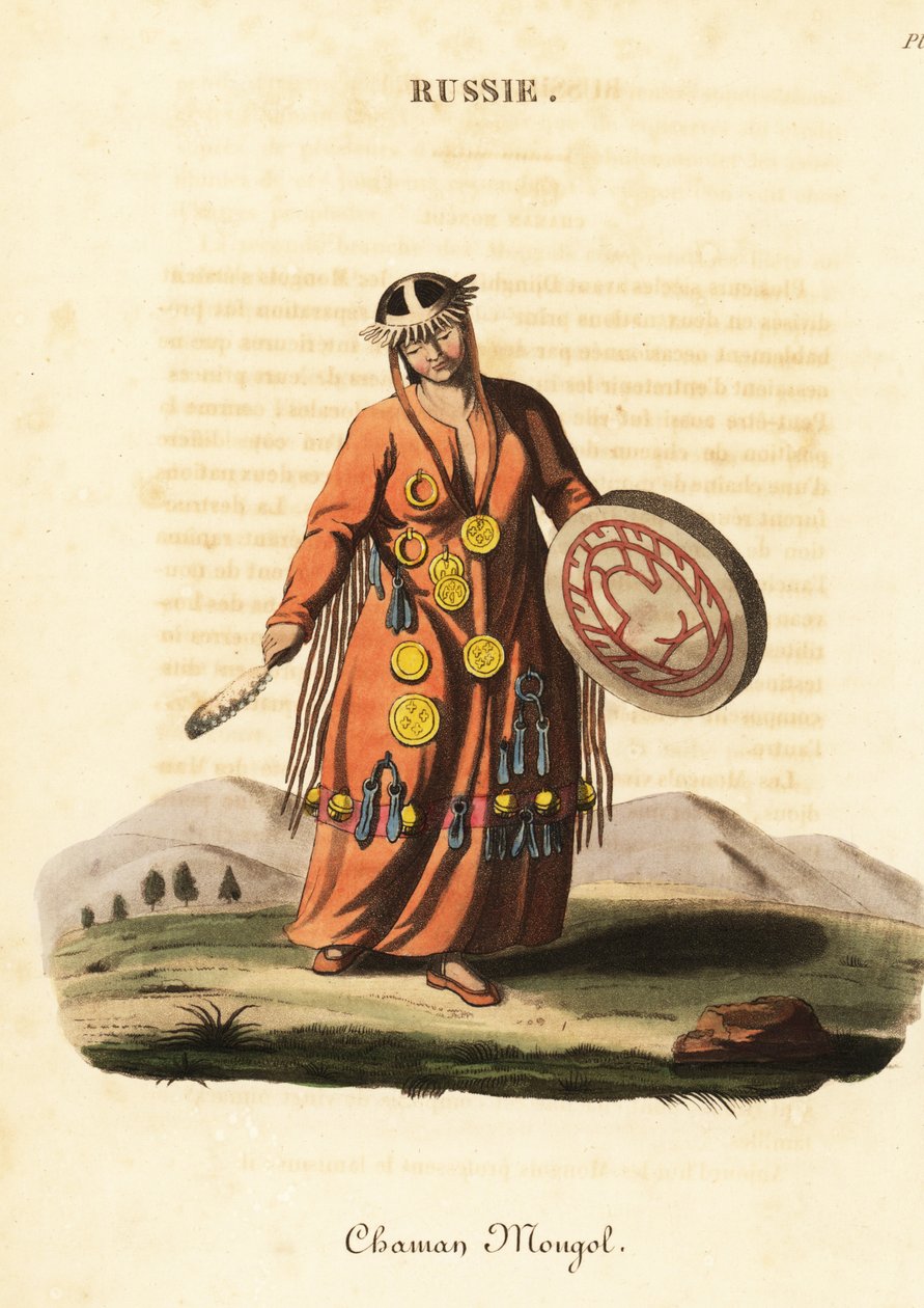 Vrouwelijke magiër of sjamaan, Mongools volk door William (after) Alexander