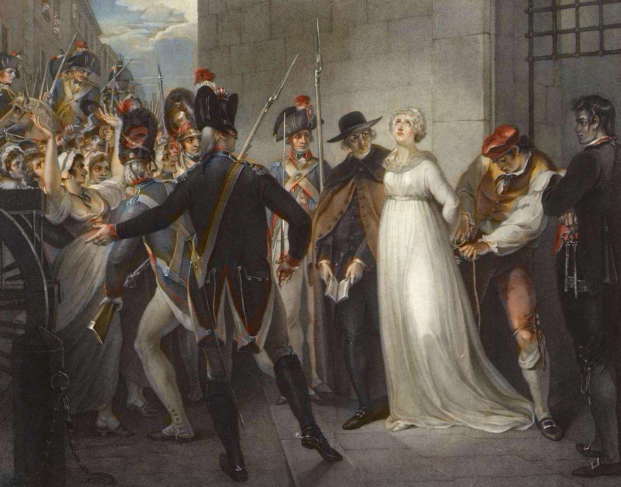 Marie-Antoinette verlaat de Conciergerie, op 16 oktober door William (after) Hamilton
