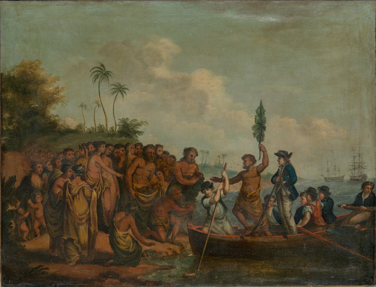 Landing van kapitein Cook op Middleburg, Vriendelijke Eilanden door William (after) Hodges