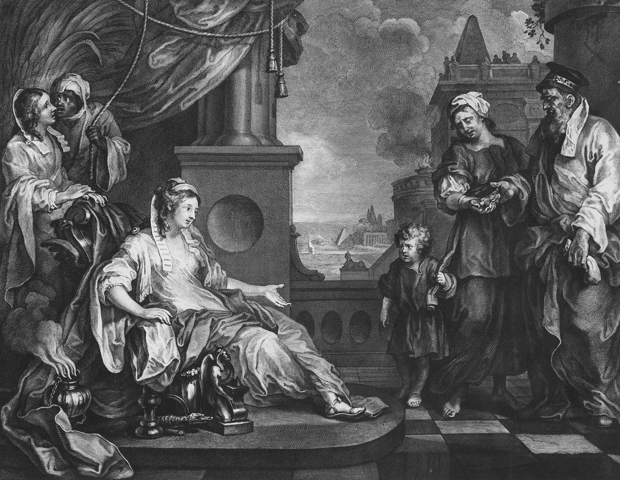 Mozes gebracht naar de Dochter van de Farao, ca. 1752 door William (after) Hogarth