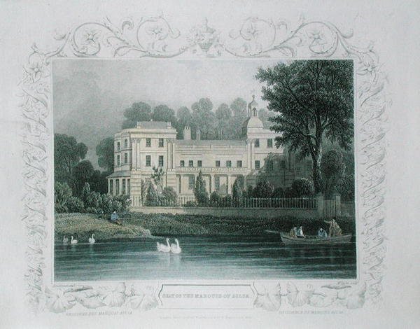 Het Landgoed van de Markies van Ailsa aan de Theems bij Twickenham, gegraveerd door W. Taylor, ca. 1840 door William (after) Tombleson