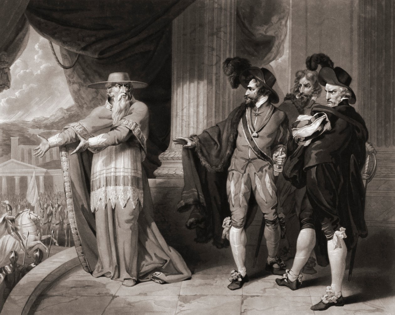 Francisco Jimenez de Cisneros antwoordt de edelen door William (after) Ward