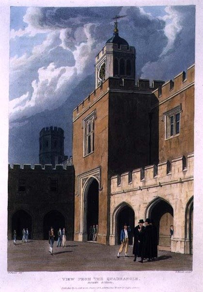 Uitzicht vanaf de Binnenplaats, Rugby School, uit 