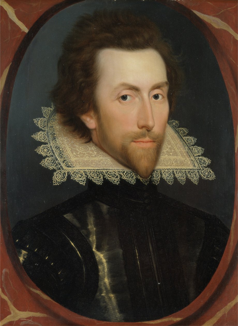 Portret van Grey Brydges, Vijfde Baron Chandos van Sudeley (ca. 1581-1621) ca. 1615 door William (attr. to) Larkin