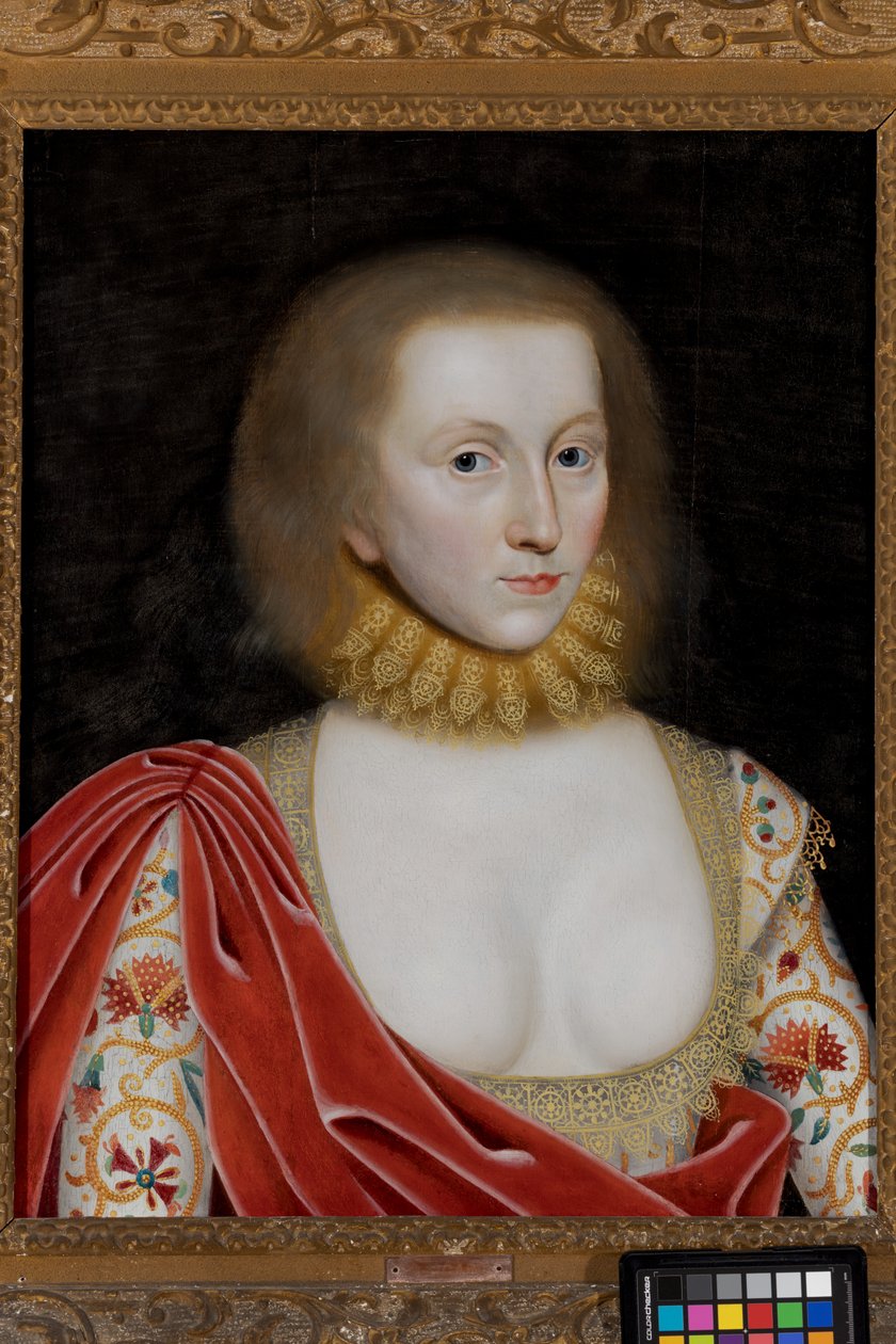 Portret van een dame, ca. 1585-1619 door William (studio of) Larkin