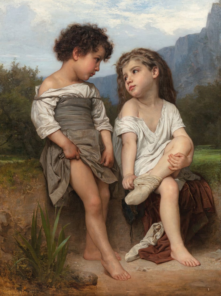 Aan de rand van de beek door William Adolphe Bouguereau