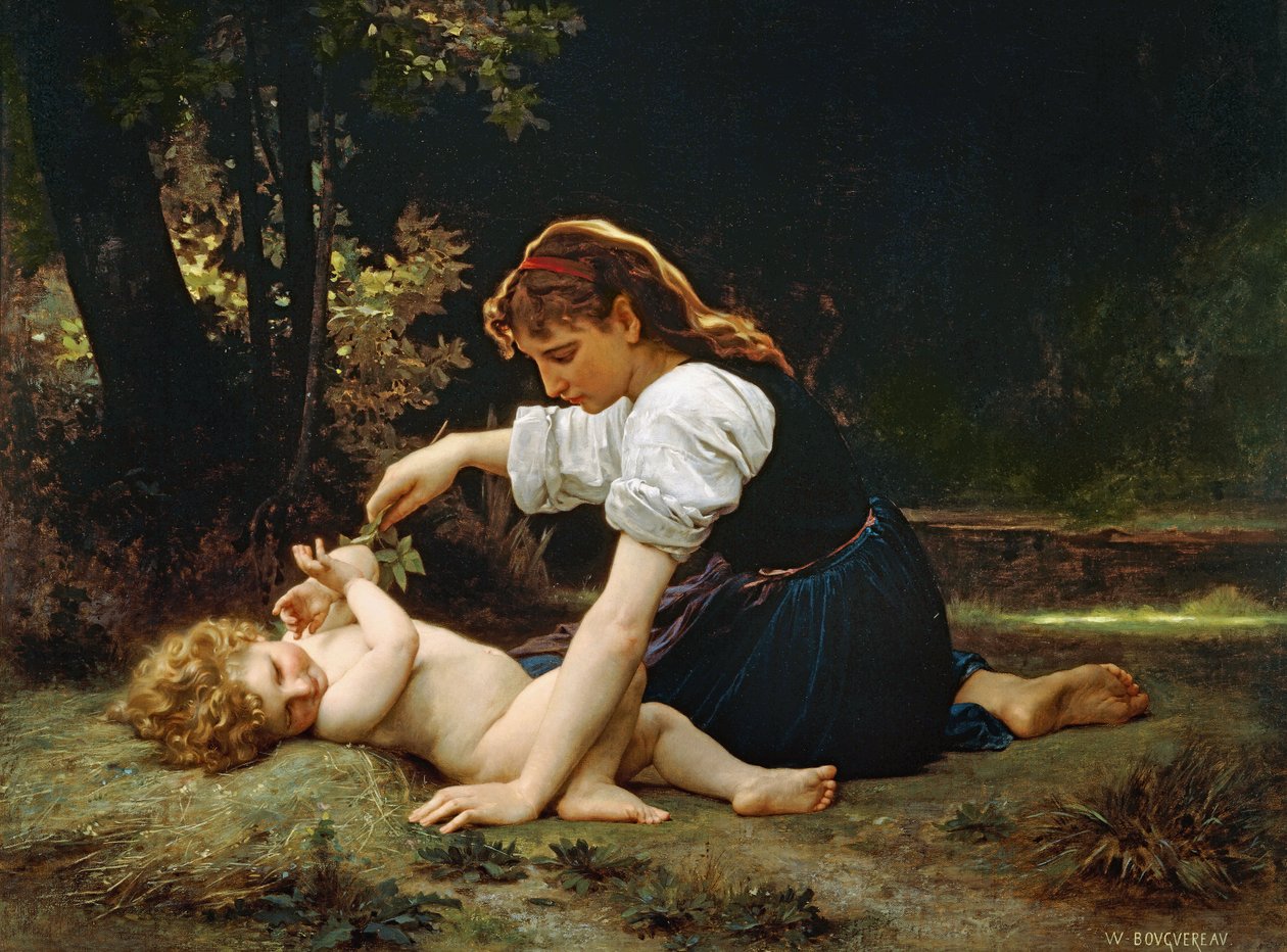 Jonge vrouw en kind door William-Adolphe Bouguereau