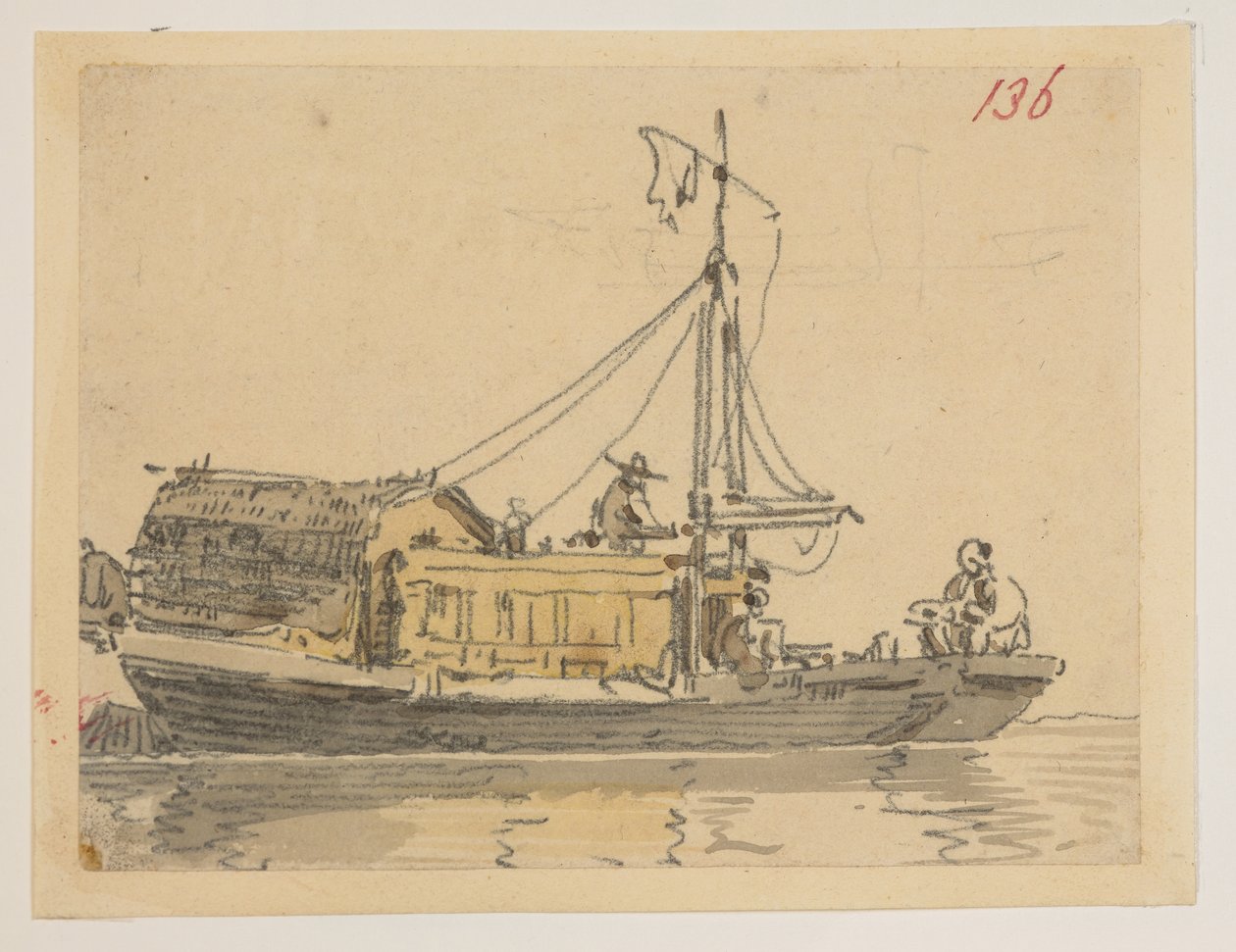 136. Een jonk, uit een Album van 372 tekeningen van landschappen, kustlijnen, kostuums en het dagelijks leven gemaakt tijdens Lord Macartney
