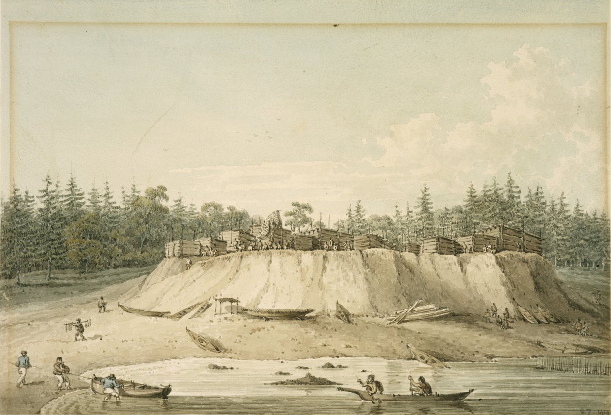 Indiaans dorp, Point Mudge door William Alexander
