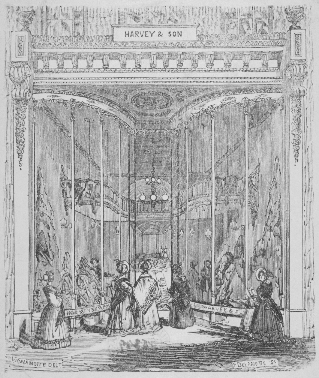 De panden van Harvey en Zoon op nr. 9 Ludgate Hill, Ludgate Hill, City of London, 1845 door William Alfred Delamotte