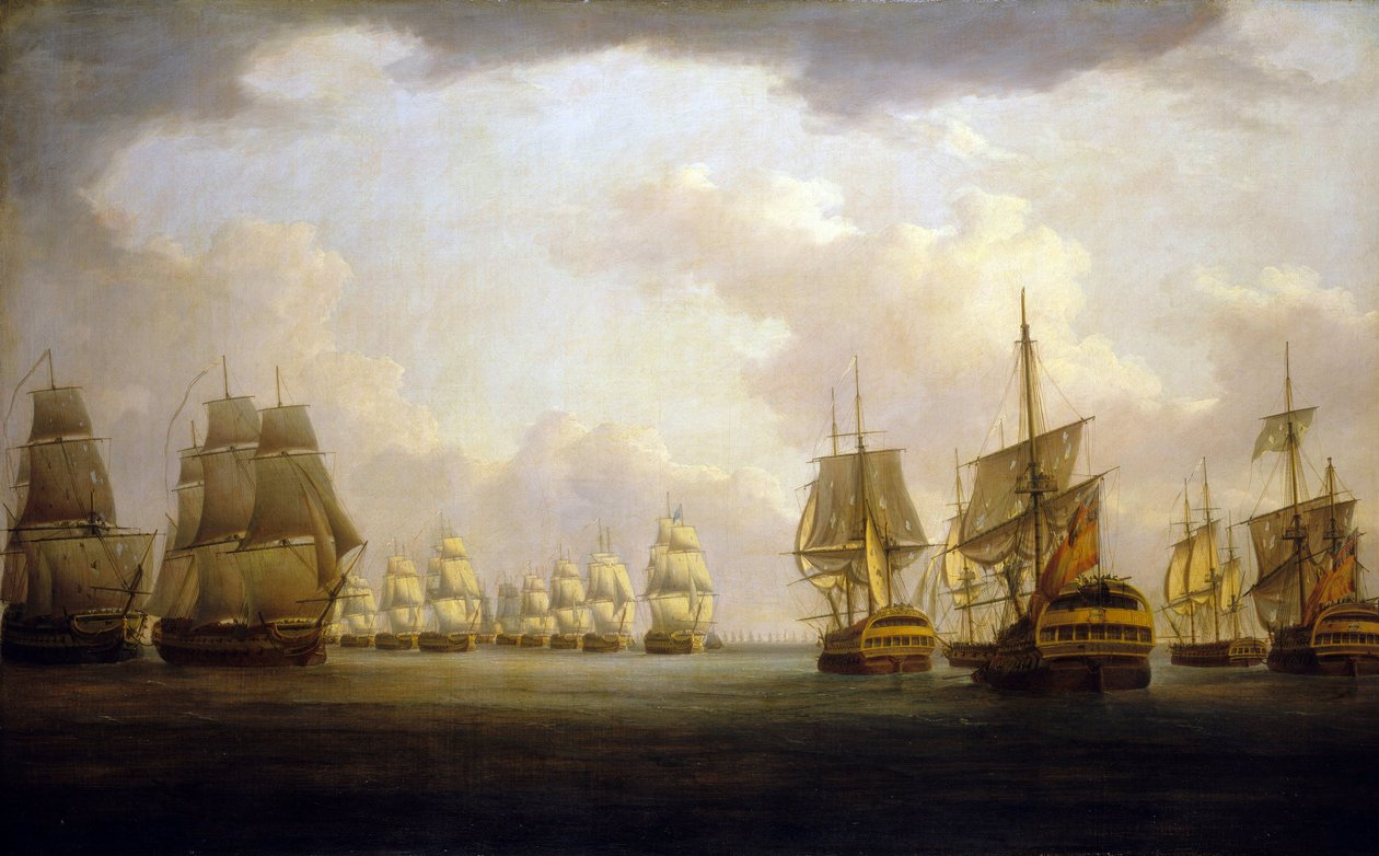 Slag bij Kaap Finisterre, begin 19e eeuw door William Anderson