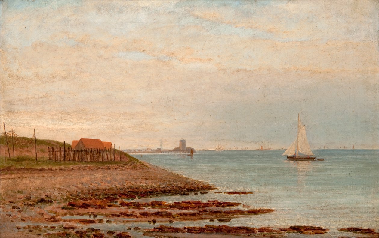 Broughty Kasteel vanaf de Stannergate door William Barclay