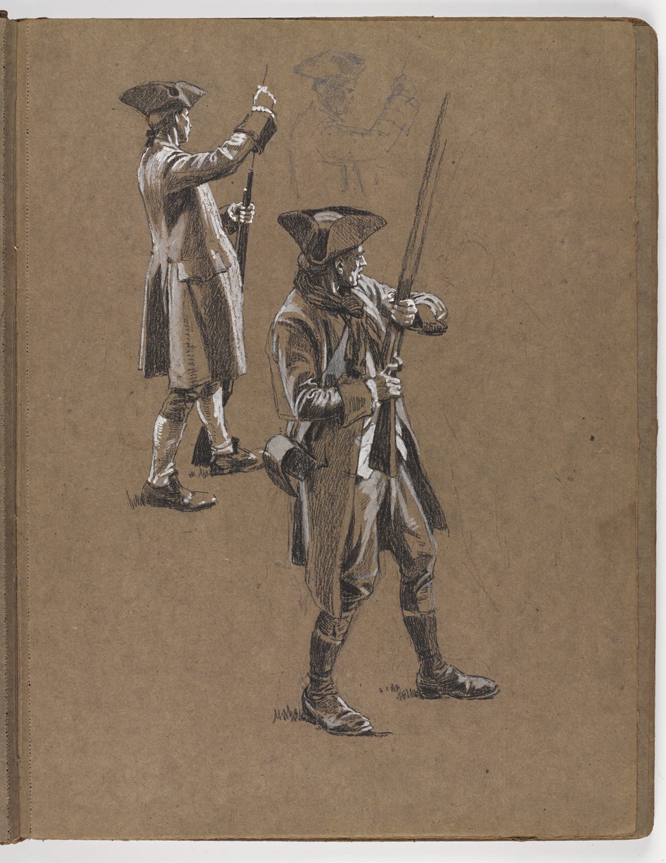 Studie voor het olieverfschilderij De Slag bij Lexington 1775 door William Barnes Wollen