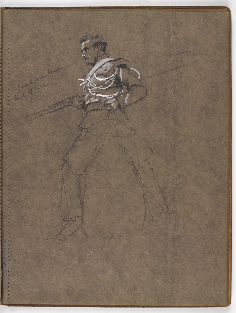 Studie voor het olieverfschilderij door William Barns Wollen, De vlag: Albuhera, 16 mei 1811 door William Barnes Wollen