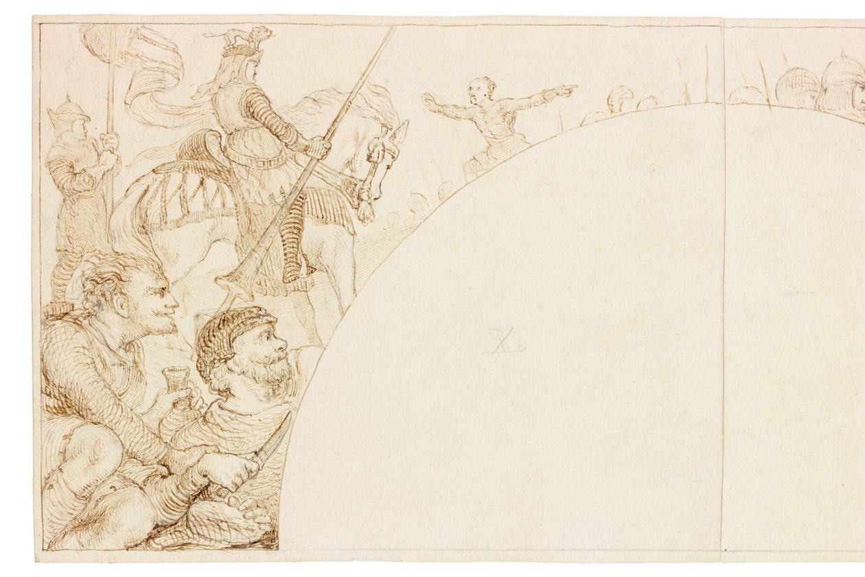 Schets voor muurschildering in Wallington Hall door William Bell Scott
