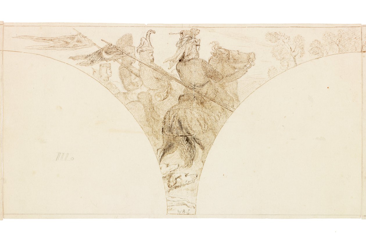 Schets voor Muurschildering in Wallington Hall door William Bell Scott
