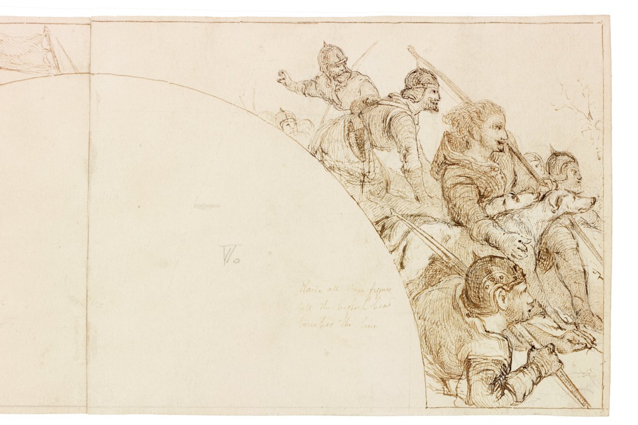 Schets voor Muurschildering in Wallington Hall door William Bell Scott
