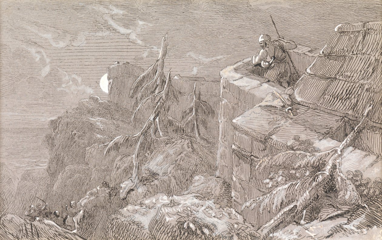 Bestorming van het kasteel door William Bell Scott
