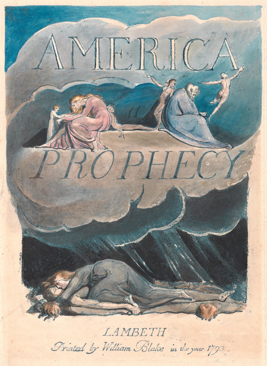 America, A Prophecy; Titelblatt (Platte 2) door William Blake