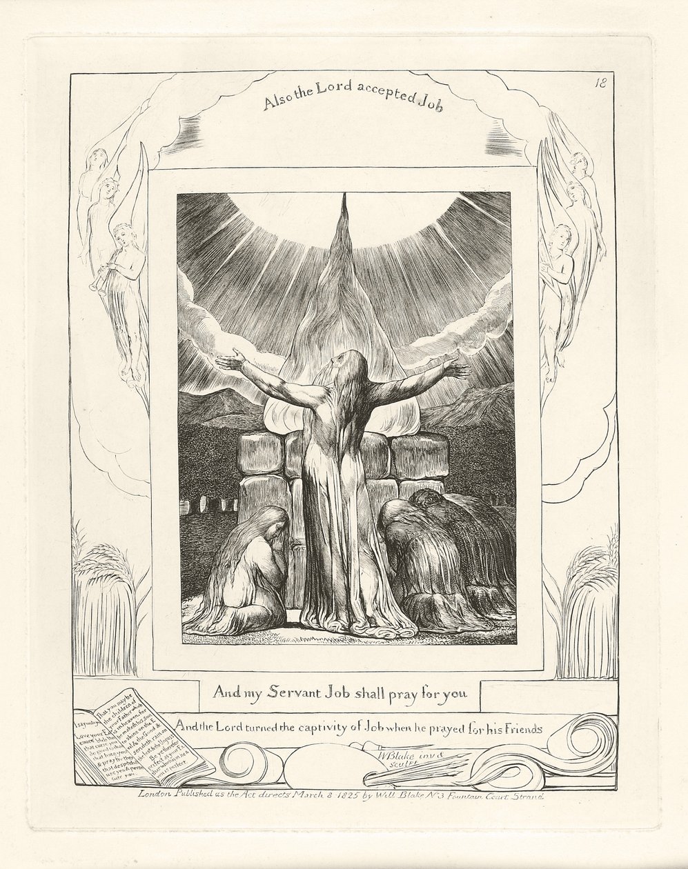 En mijn dienaar Job zal voor u bidden, 1825 door William Blake