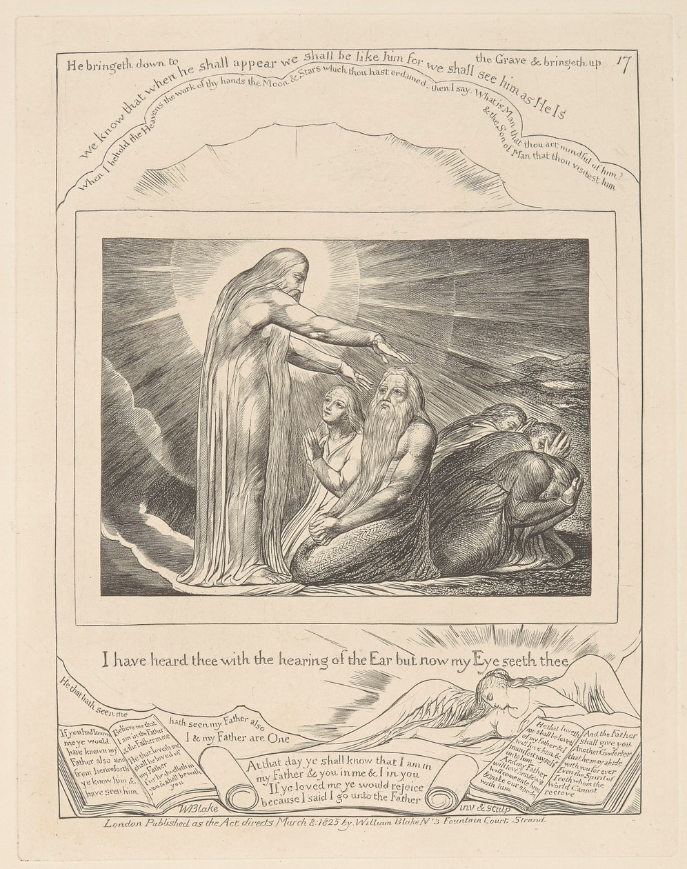 Boek van Job, Plaat 17, Het Visioen van Christus door William Blake