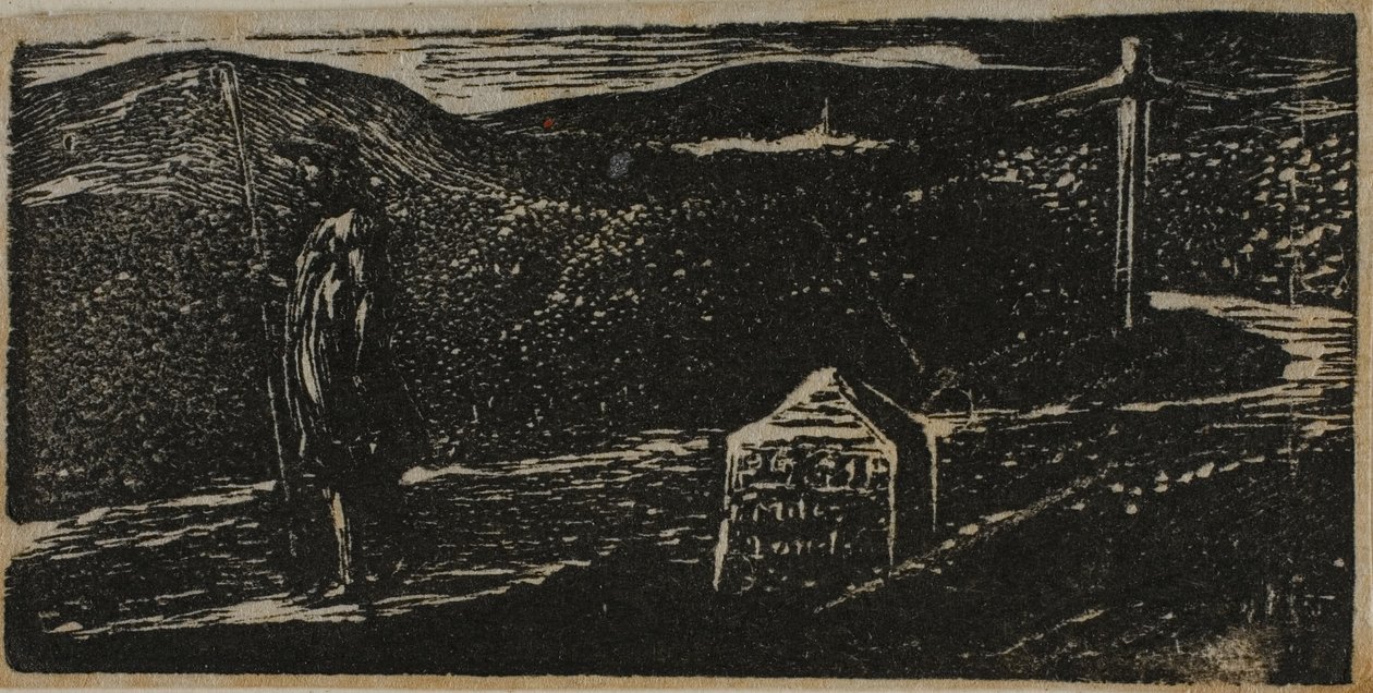 De reis van Colinet: Mijlpaal Gemarkeerd LXII Mijlen naar Londen, uit De Pastoralen van Vergilius door William Blake