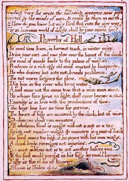 "Corroding fires he wrote the following...", tekst uit 