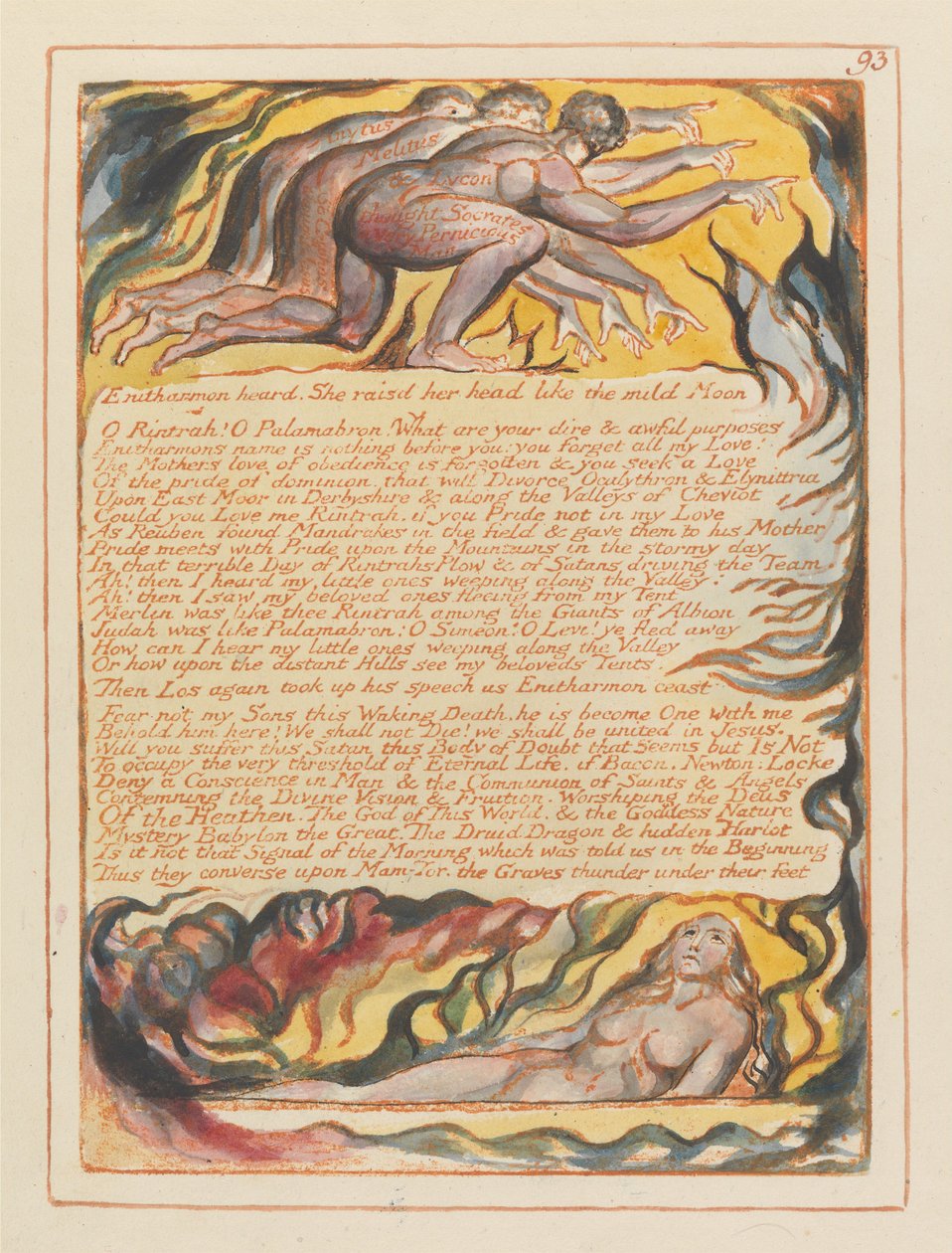 "Enitharmon hörte. Sie hob ihren Kopf wie der milde Mond..." (Platte 93) door William Blake