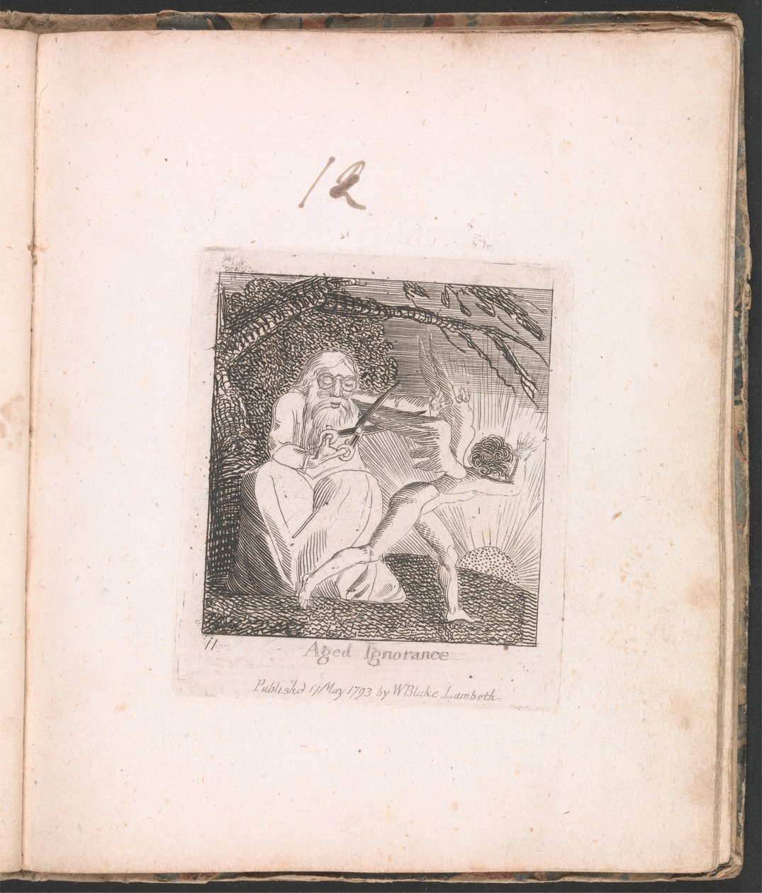 Voor Kinderen. De Poorten van het Paradijs, Plaat 13, Oude Onwetendheid door William Blake
