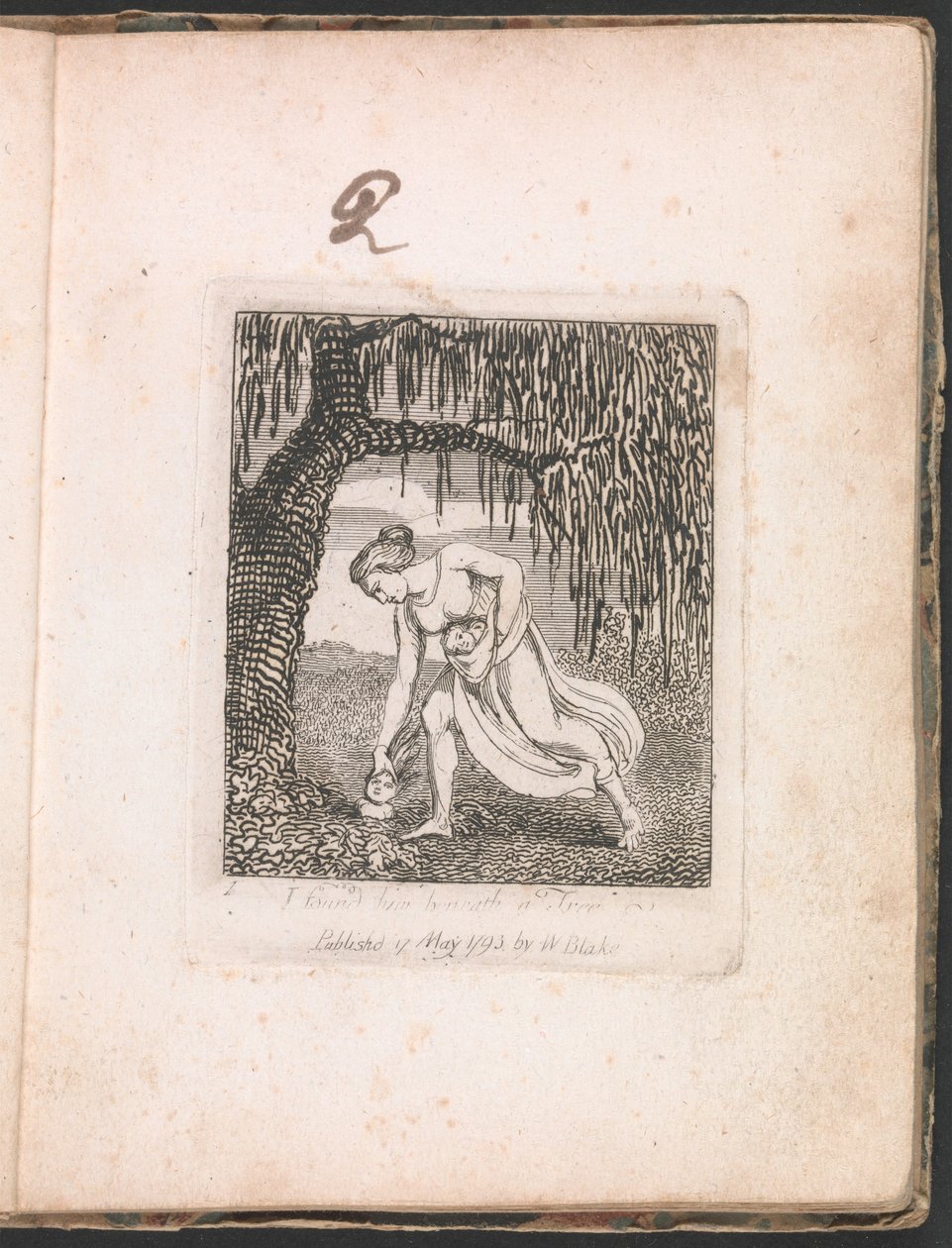 Voor Kinderen. De Poorten van het Paradijs, Plaat 3, Ik vond hem onder een Boom door William Blake