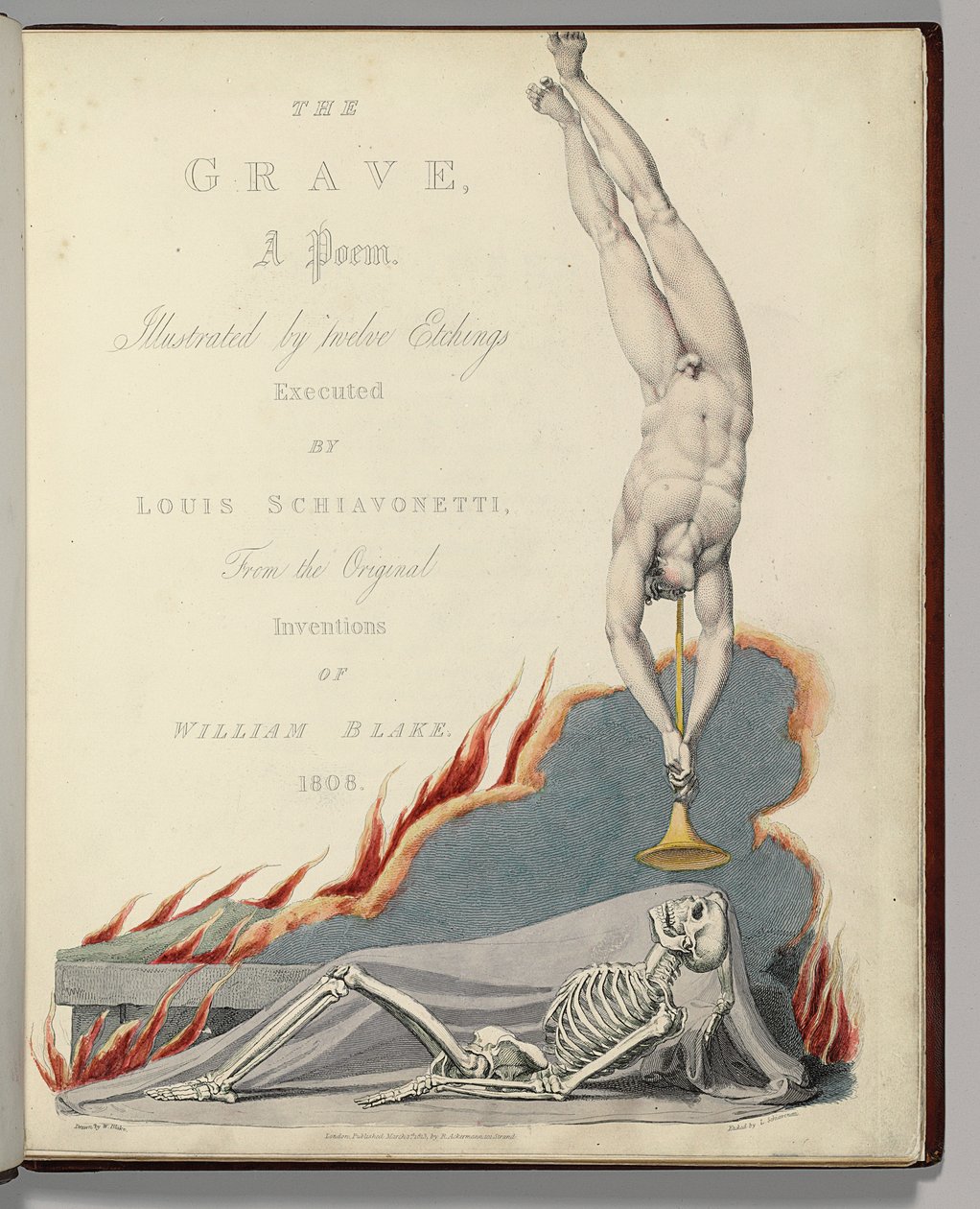 Frontispice uit "The Grave" door Robert Blair, gegraveerd door Louis Schiavonetti door William Blake