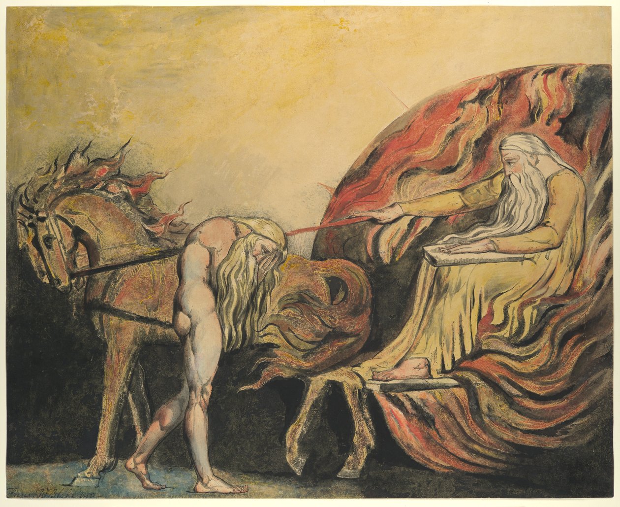 God oordeelt Adam door William Blake