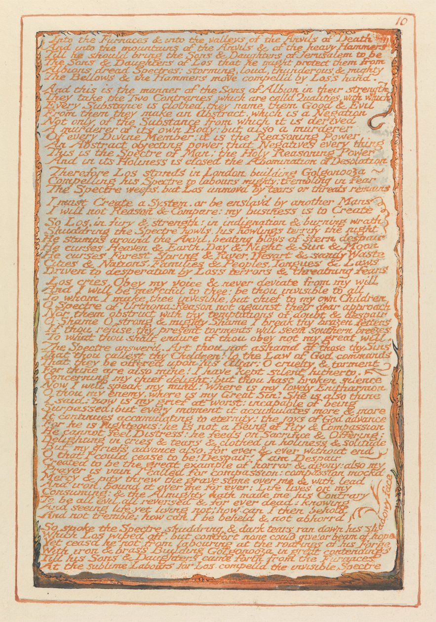 Jeruzalem, Plaat 10, In de ovens.... door William Blake