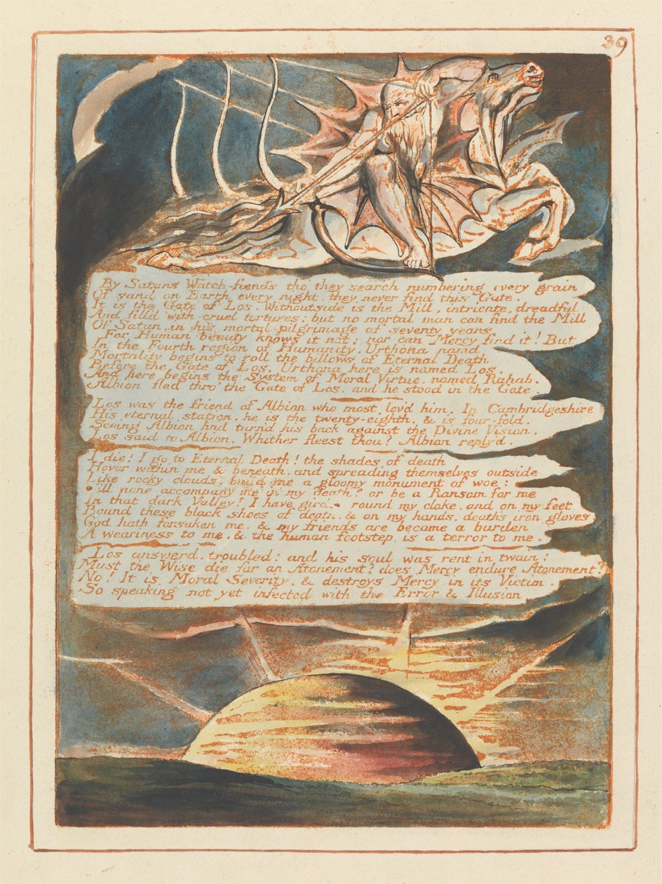 Jeruzalem, Plaat 39, Door Satans Wachters.... door William Blake