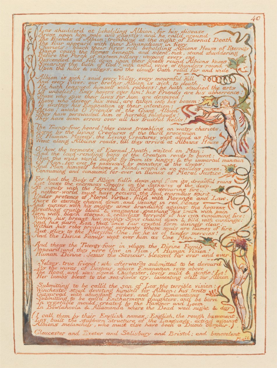 Jeruzalem, Plaat 40, Los Huiverde bij het Aanschouwen van Albion.... door William Blake