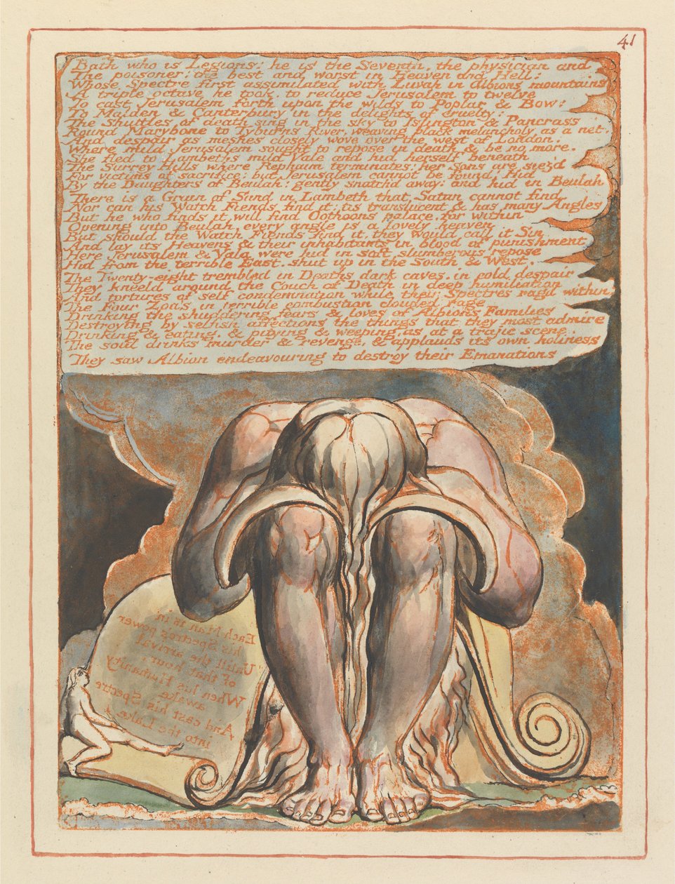 Jeruzalem, Plaat 41, Bath die Legioenen is.... door William Blake