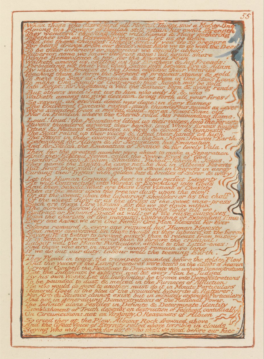 Jeruzalem, Plaat 55, Wanneer degenen die negeren.... door William Blake