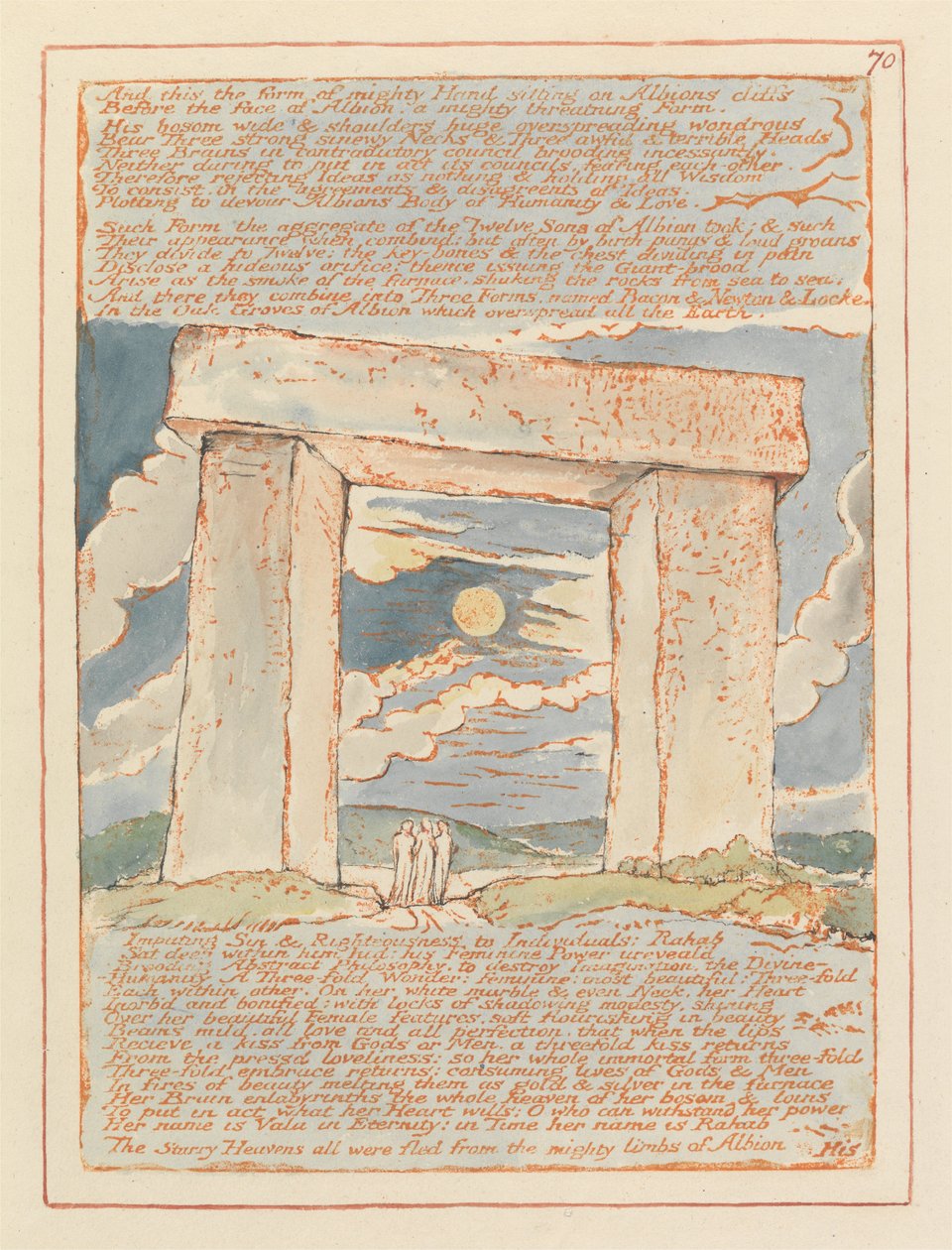 Jeruzalem, Plaat 70, En dit de vorm van machtige Hand... door William Blake