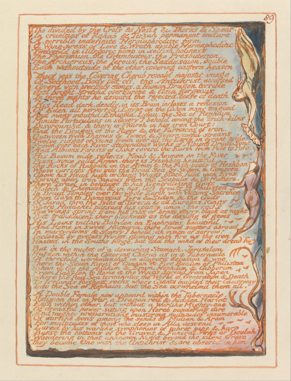 Jeruzalem, Plaat 89, Hoewel verdeeld door het Kruis.... door William Blake