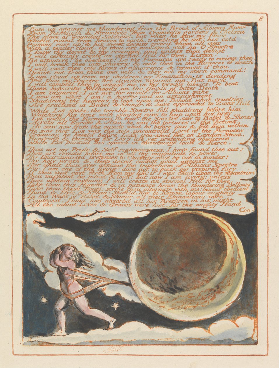 Jeruzalem, Plaat 8, Stond Tegen Mij Op.... door William Blake