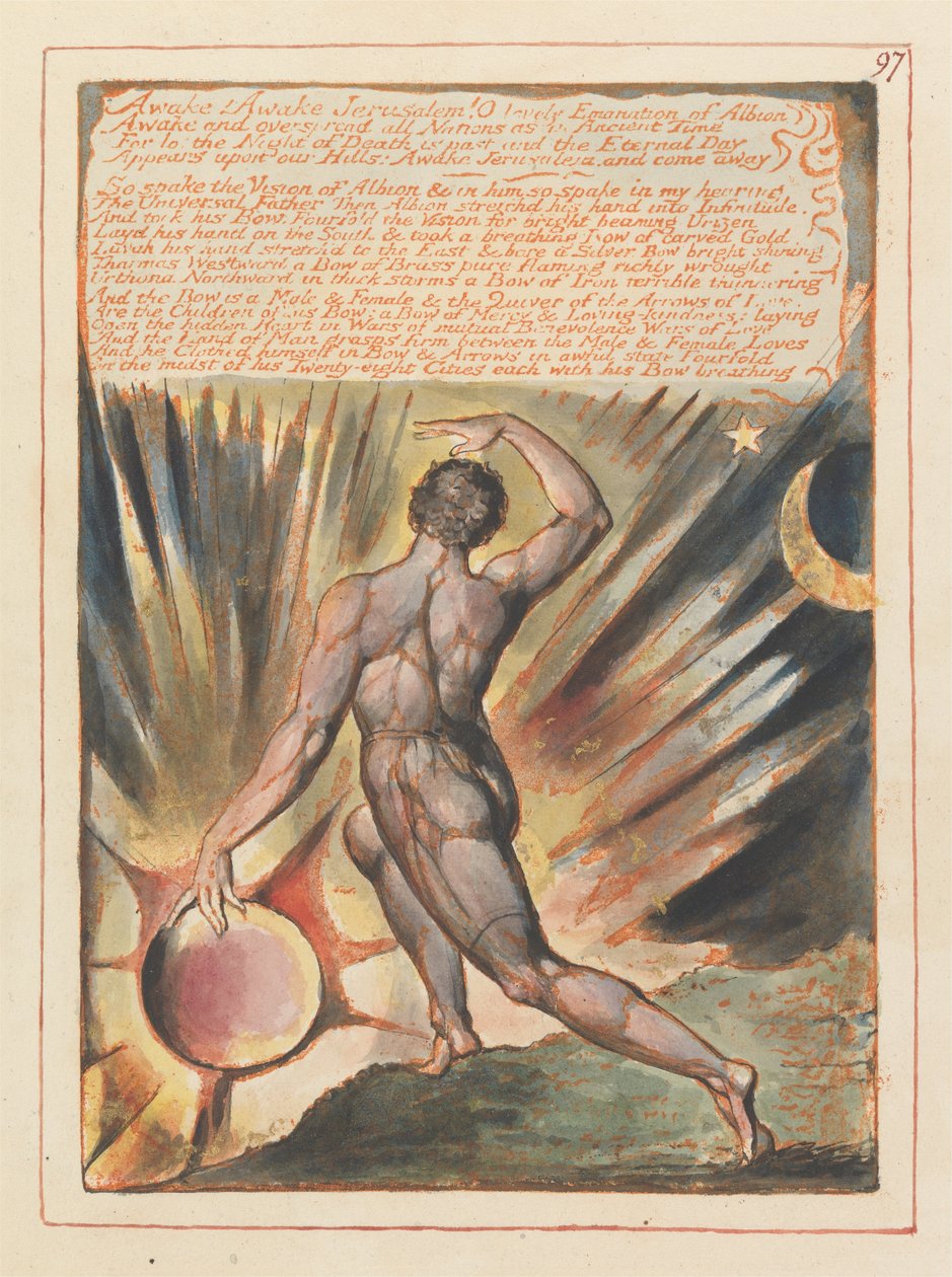 Jeruzalem, Plaat 97, Ontwaak! Ontwaak Jeruzalem.... door William Blake