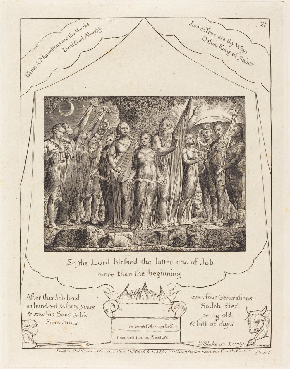 Job en Zijn Vrouw Hersteld tot Welvaart door William Blake