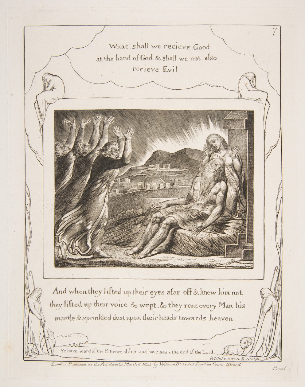 Jobs Troosters, uit Illustraties van het Boek Job, 1825-26 door William Blake