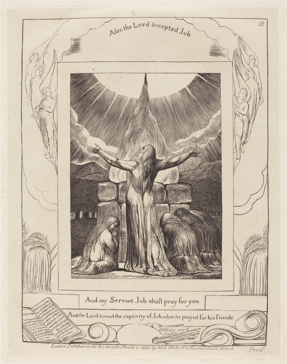 Het offer van Job door William Blake
