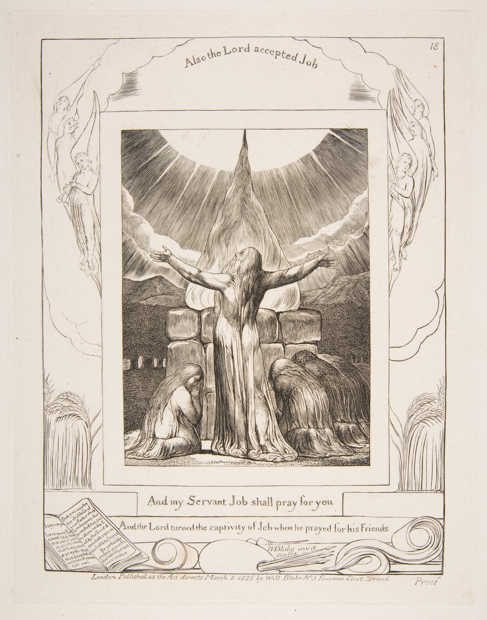 Jobs offerande, uit Illustraties van het Boek Job door William Blake