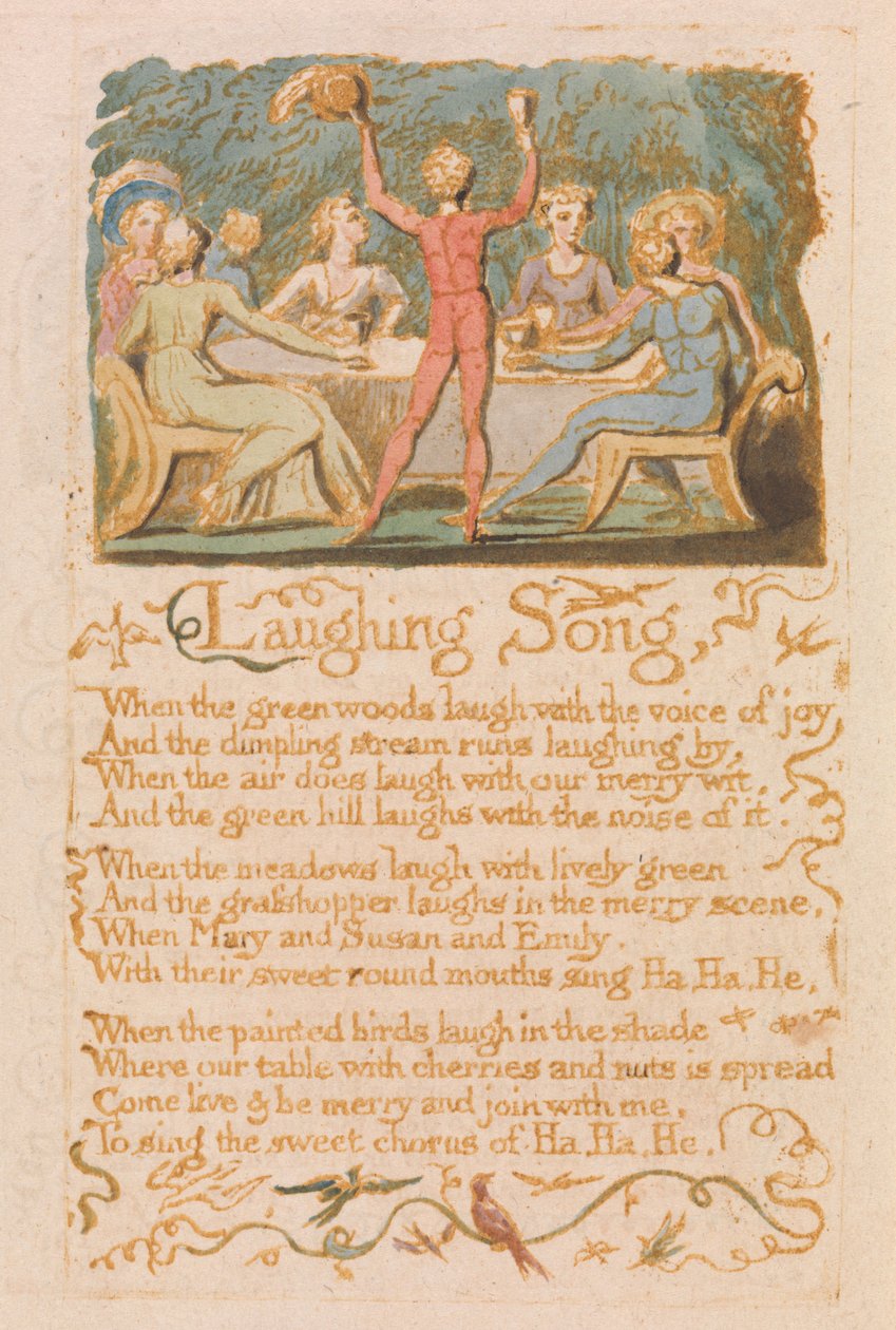 Lachlied (Platte 28) door William Blake