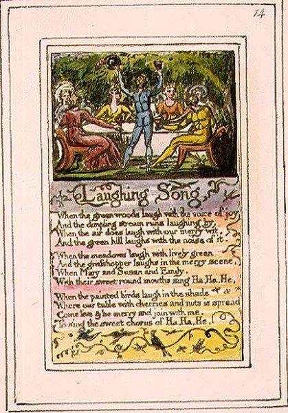 Lachend Lied: plaat 14 uit Songs of Innocence and of Experience (kopie R) door William Blake