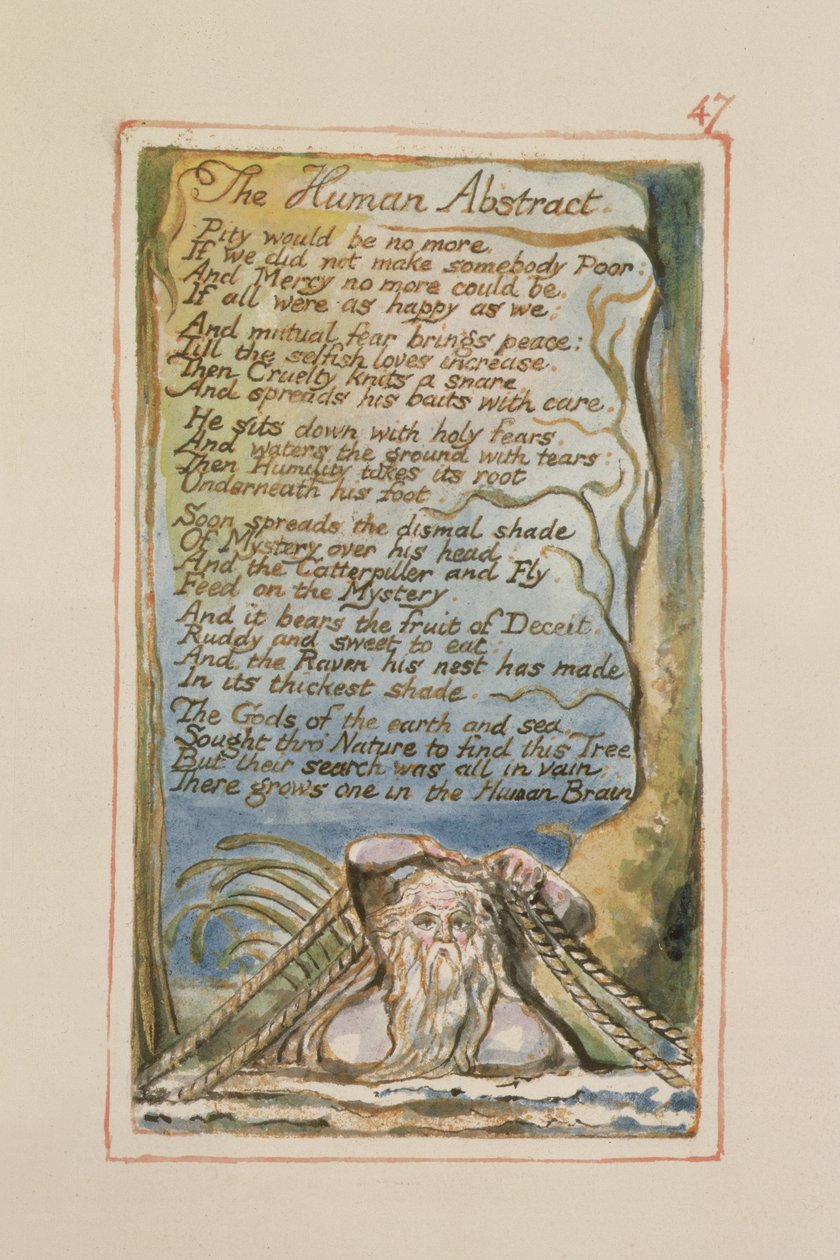 P.125-1950.pt47 Het Menselijke Abstract: plaat 47 uit Songs of Innocence and of Experience (kopie AA) c.1815-26 door William Blake