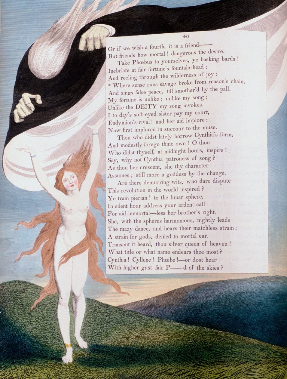 Pagina 46 uit de Nachten van Edward Youngs Night Thoughts, ca. 1797 door William Blake