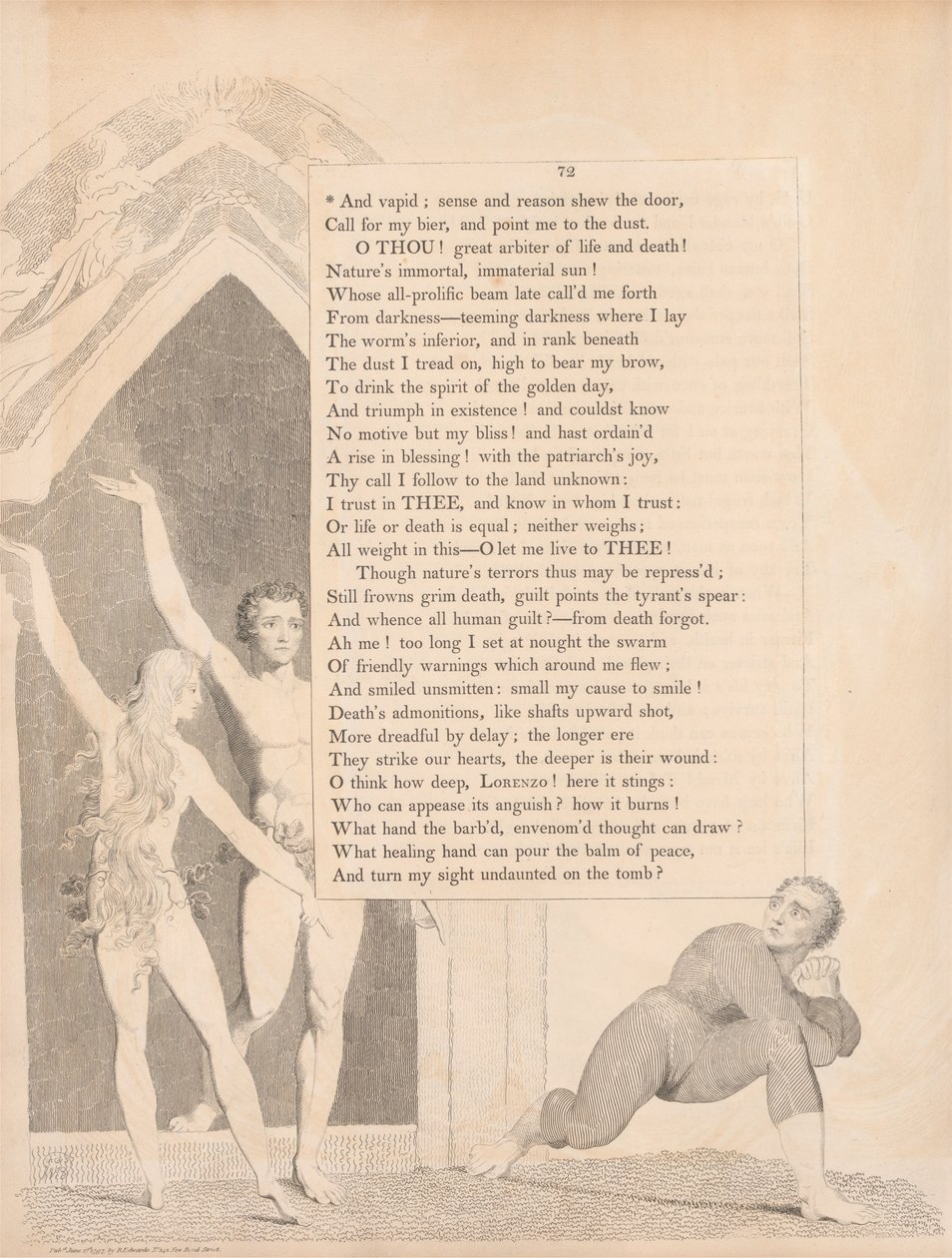En flauw; zintuig en rede wijzen de deur door William Blake